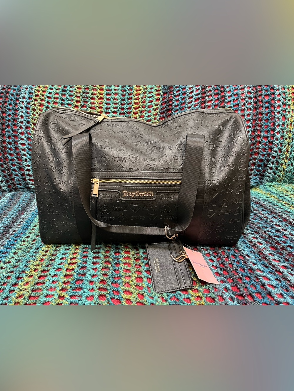 Juicy Couture Rosie Weekender Duffle Bag with Card Holder NWT